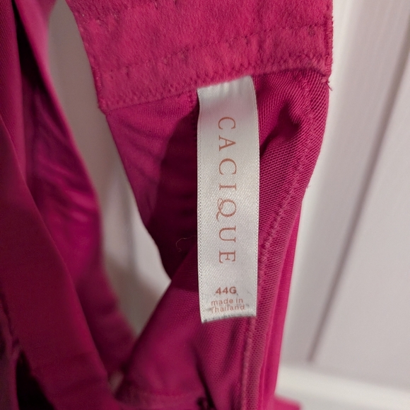 Cacique Lane Bryant Bra Lightly Lined Full Coverage No Wire Black Pink Size 44G - Picture 8 of 12